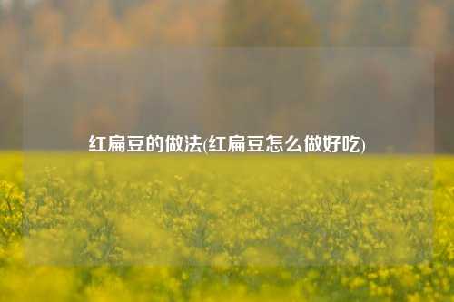 红扁豆的做法(红扁豆怎么做好吃)