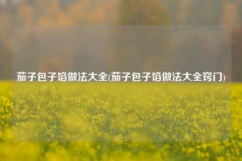 茄子包子馅做法大全(茄子包子馅做法大全窍门)